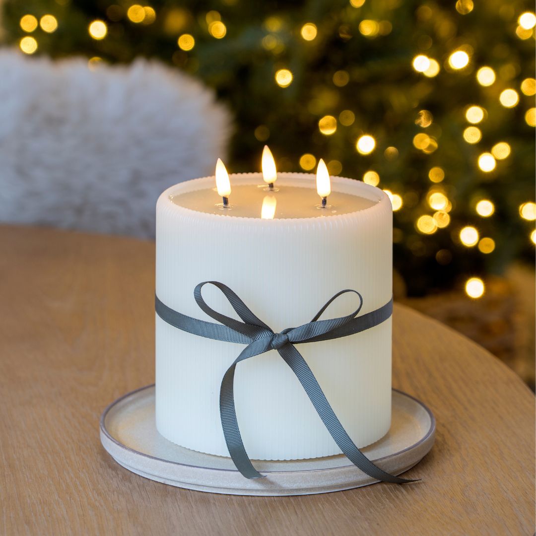 GlowRidge LED vokslys m. 3 flammer